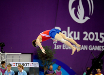 İdman gimnastikası üzrə fərdi çoxnövçülük yarışlarının finalı keçirilir. Bakı, Azərbaycan, 18 iyun 2015